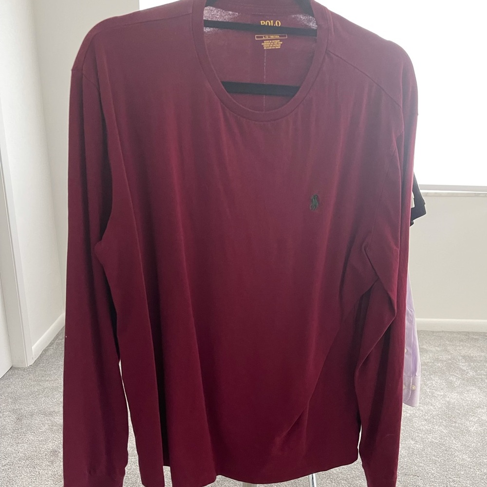Polo Red Long Sleeve Shirt Size Large